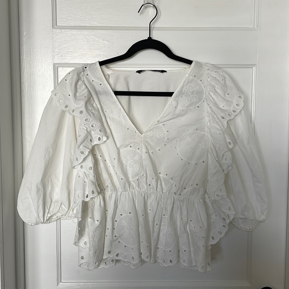 Zara Eyelet Blouse
